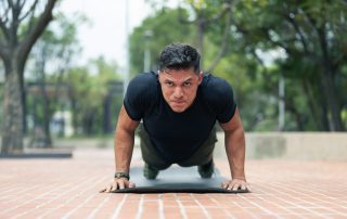 Young man exercising outdoors